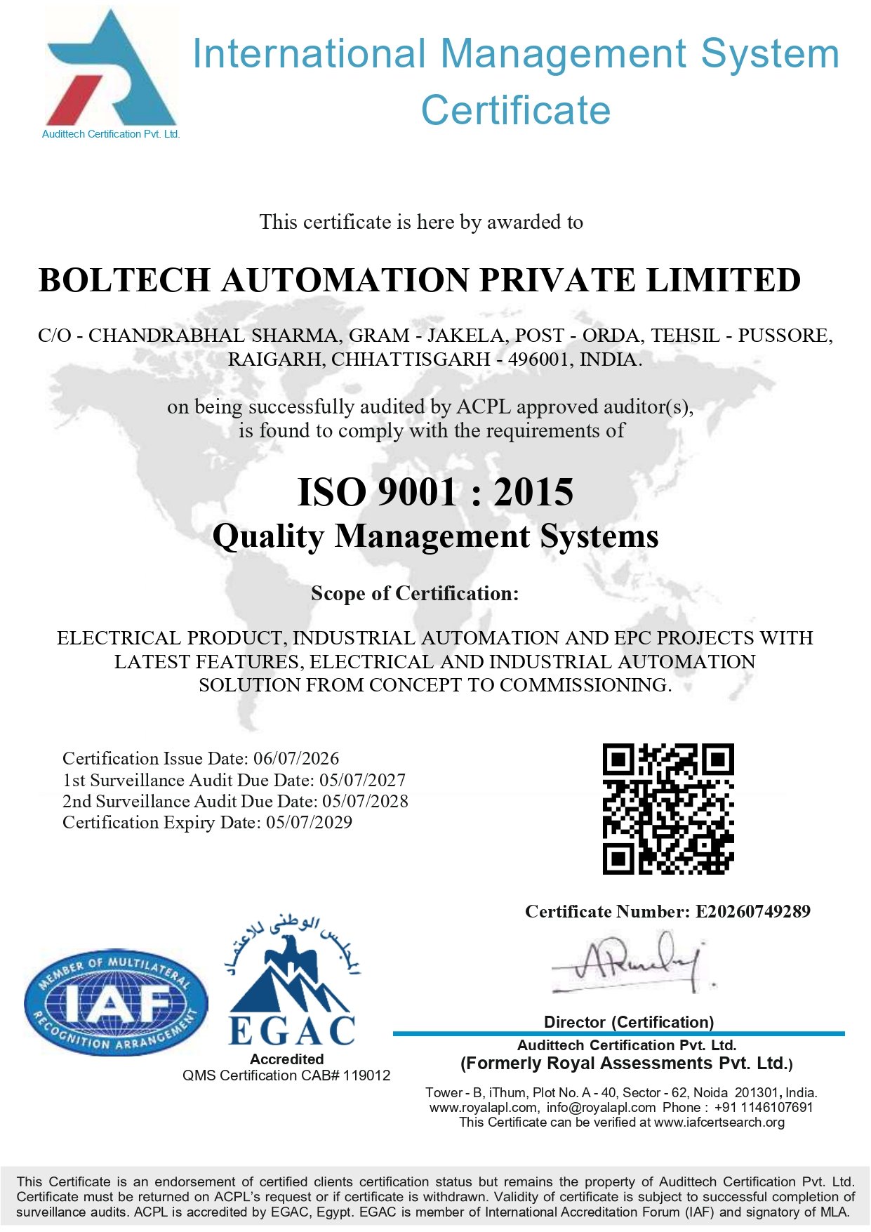 Certificate